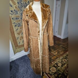 VTG Big Chill Faux Fur Faux Suede Penny Lane Coat Medium